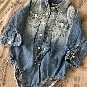 18 Month button down denim onesie